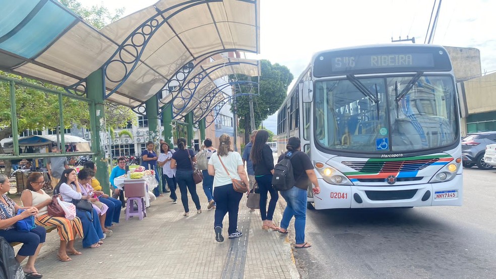 Parada de ônibus em natal rn transporte público tarifa  — Foto: Francielly Medeiros/Inter TV Cabugi
