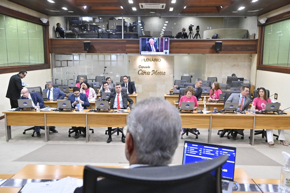 Deputados do RN na sessão plenária da 9 de novembro de 2023. — Foto: Eduardo Maia/ALRN