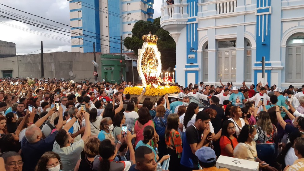 Procissão encerra festa Nossa Senhora da Apresentação, padroeira de Natal — Foto: Sérgio Henrique Santos/Inter TV Cabugi