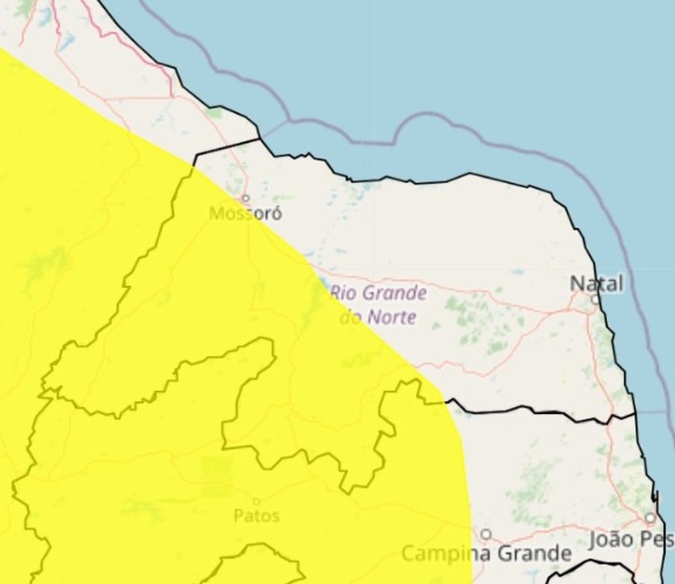 Inmet alerta para baixa umidade em 79 cidades do RN — Foto: Foto: Divulgação/Inmet
