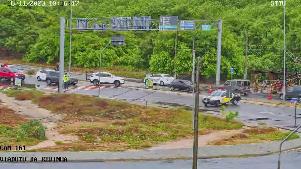 Interdição no acesso à Ponte Newton Nabarro em Natal — Foto: STTU/Divulgação