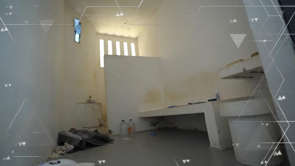 Cela de onde detentos escaparam em Mossoró — Foto: Reprodução/Globo