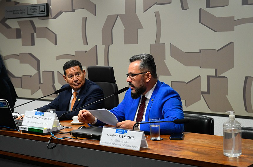 Mesa: 
presidente eventual da CRA, senador Hamilton Mourão (Republicanos-RS);
relator do PL 397/2024, senador Alan Rick (União-AC).