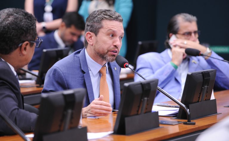 Fausto Pinato fala durante reunião de comissão