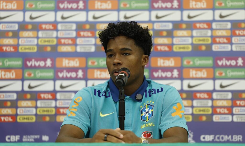 Endrick - seleção brasileira - entrevista coletiva antes da estreia na Copa América - em 21/06/2024