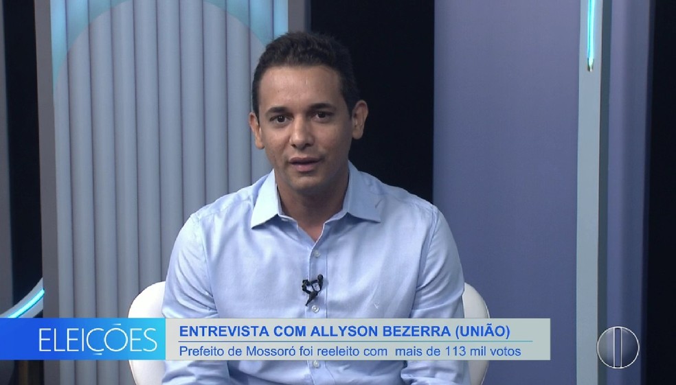 Allyson Bezerra (União Brasil), prefeito de Mossoró, concede entrevista ao Bom Dia RN — Foto: Inter TV Cabugi/Reprodução