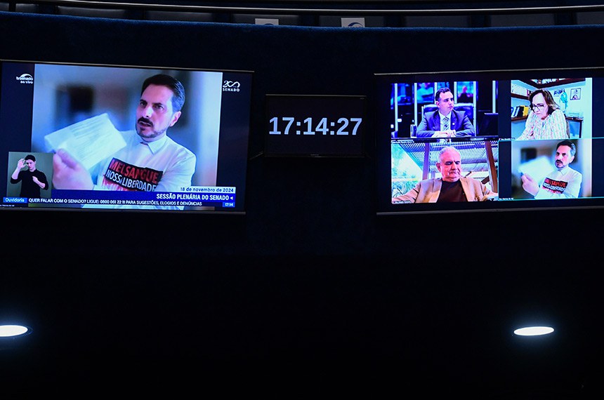 Participam via videoconferência:
senadora Zenaide Maia (PSD-RN); 
senador Angelo Coronel (PSD-BA);
senador Marcos do Val (Podemos-ES) em pronunciamento.