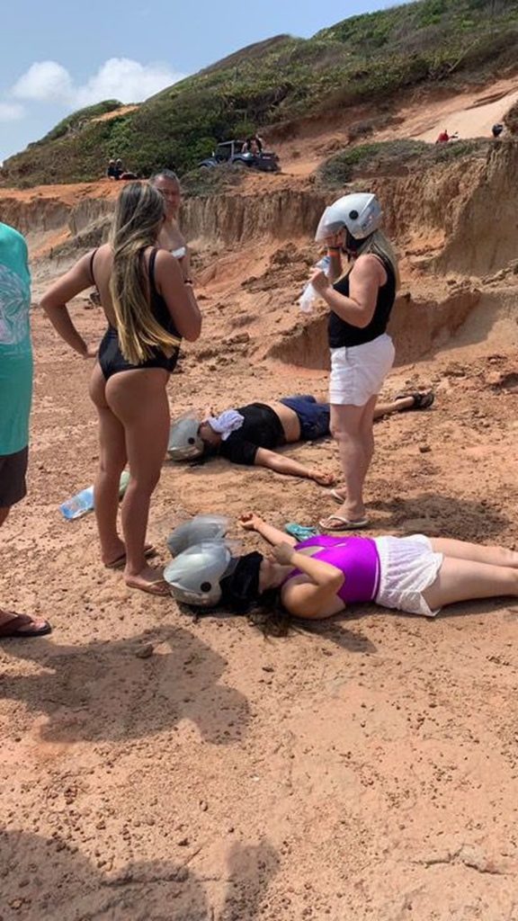 Acidente com quadriciclo deixa duas pessoas feridas em Pipa — Foto: Cedida/Tibau Notícias Pipa