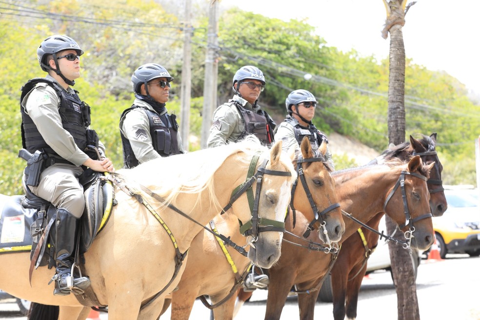 Policiais militares no litoral do Rio Grande do Norte para operação Verão 2025 — Foto: Humberto Sales/governo do RN