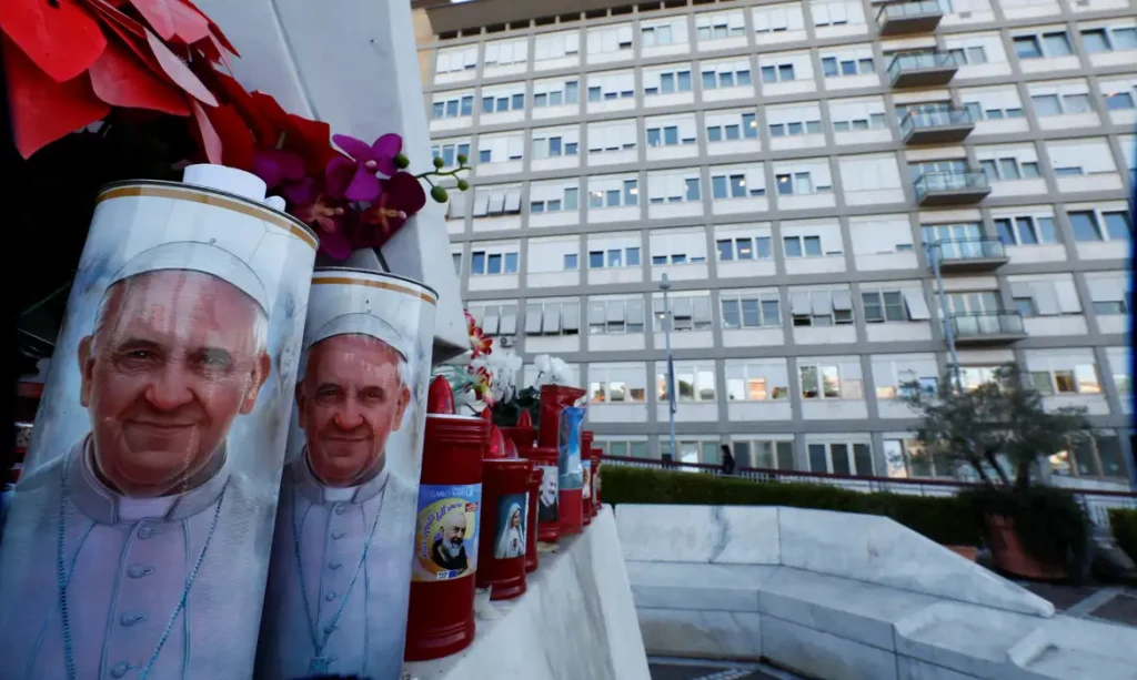 Roma- 22/02/2025 Hospital Gemelli, onde o Papa Francisco está internado para tratamento, em Roma, Itália, 22 de fevereiro de 2025. REUTERS/Ciro De Luca/ Reprodução proibida.