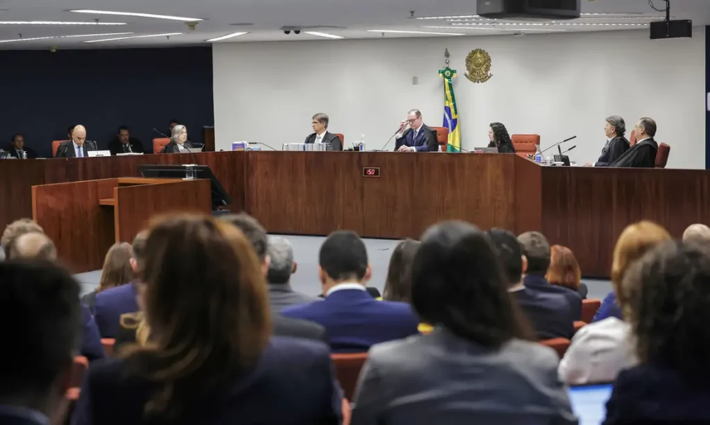 Brasília (DF) 25/03/2025 - O Supremo Tribunal Federal (STF) começa a julgar, o ex-presidente Jair Bolsonaro e mais sete denunciados pela trama golpista vão se tornar réus na ação.
O caso será julgado pela Primeira Turma da Corte, colegiado formado por cinco dos 11 ministros que compõem o tribunal. 
Foto:  Fellipe Sampaio /STF