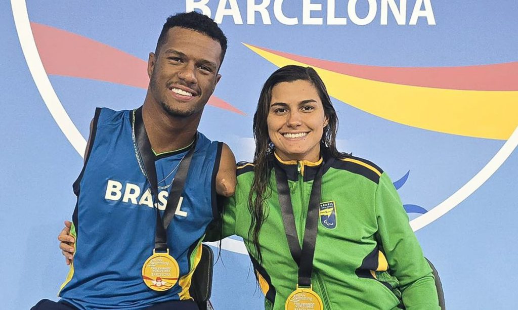 Brasília (DF), 22/03/2025  - Mariana Gesteira e Gabriel Araújo são destaque no circuito de natação paralímpica. Foto Arquivo pessoal.