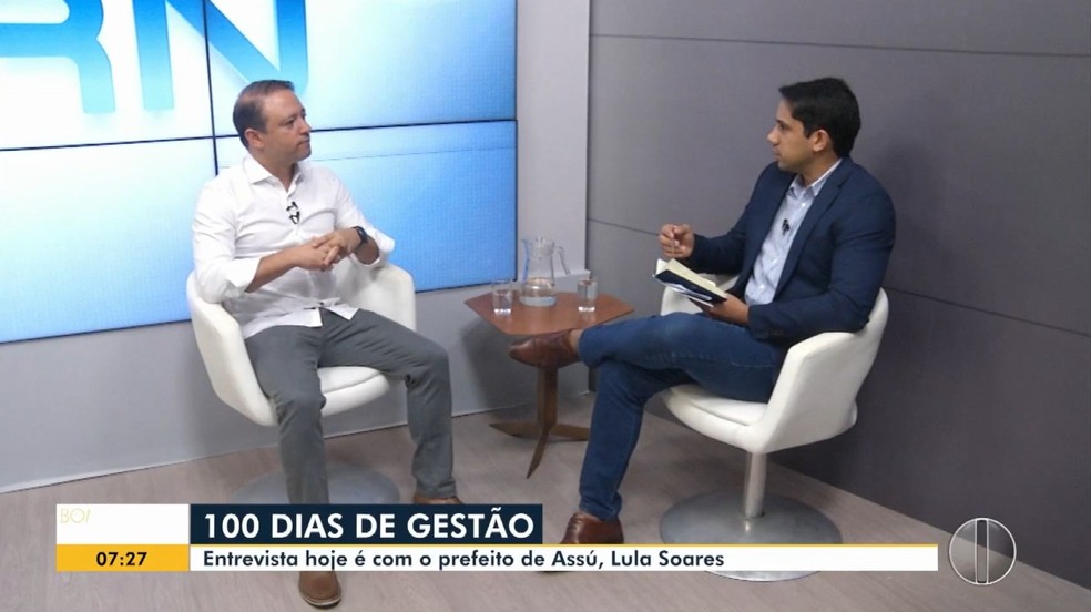 Prefeito de Assu, Lula Soares, em entrevista ao Bom Dia RN — Foto: Inter TV Cabugi/Reprodução