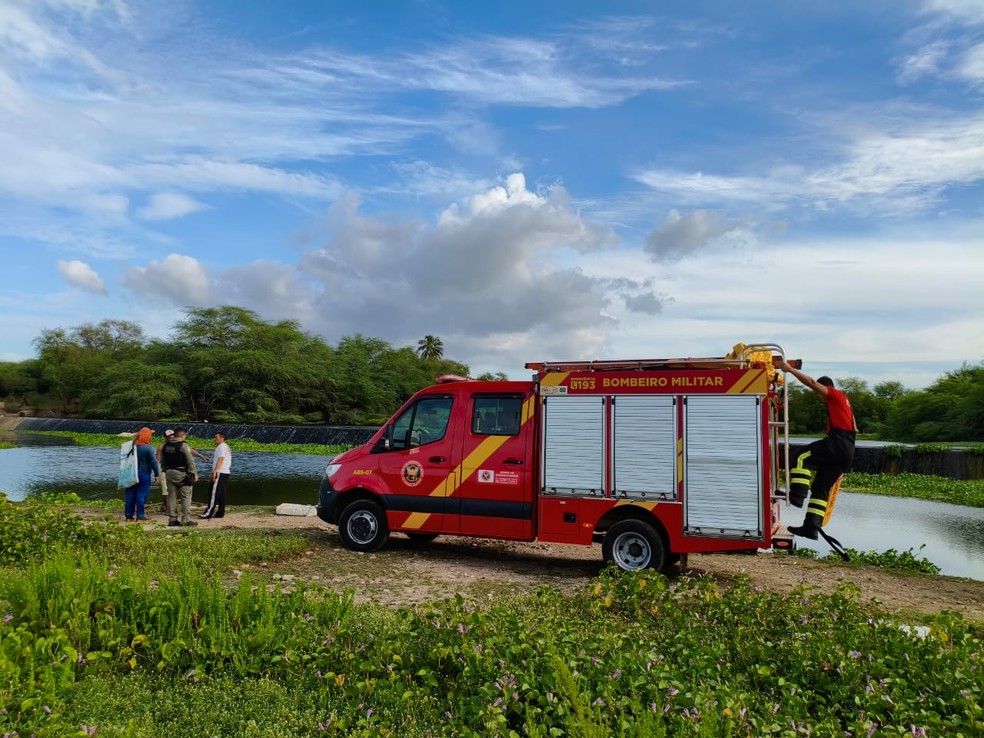 Barragem do Meio, Barrocas, em Mossoró — Foto: Bombeiros/Divulgação