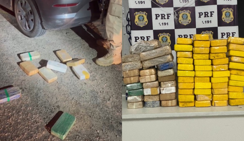PRF apreende 69 kg de drogas em Patos, no Sertão da Paraíba — Foto: Reprodução/PRF
