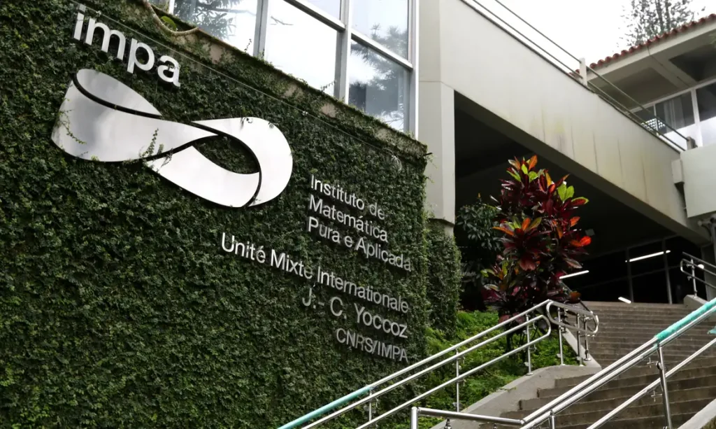 Fachada do prédio sede do Instituto de Matemática Pura e Aplicada (Impa), no Jardim Botânico, zona sul da cidade.