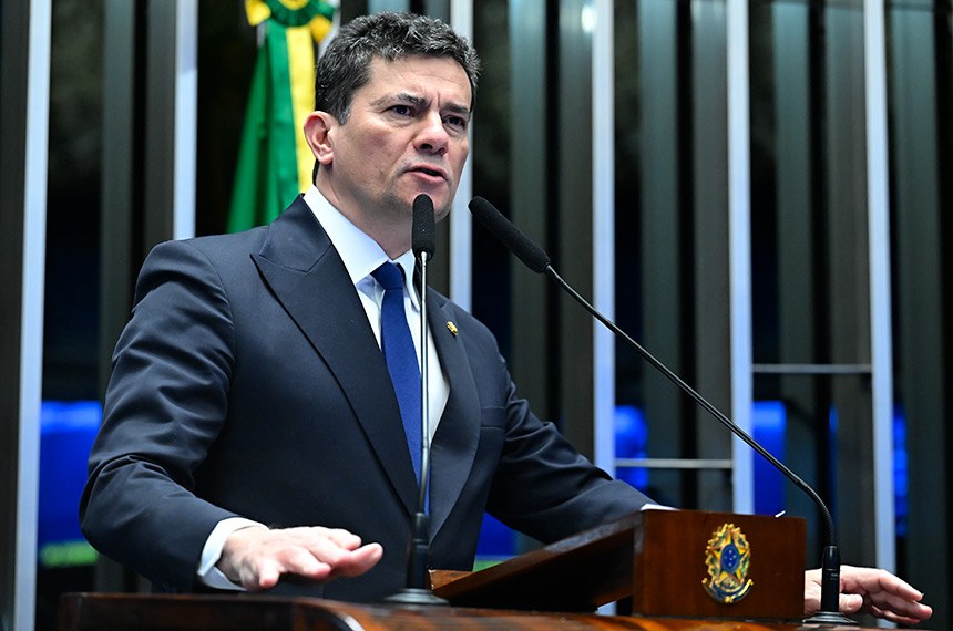 Em discurso, à tribuna, senador Sergio Moro (União-PR).