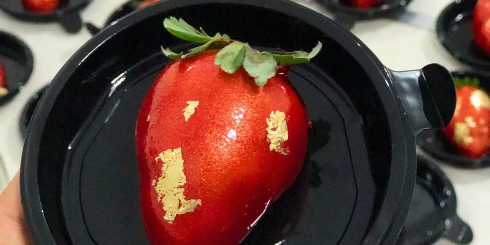 Morango do Amor viraliza nas redes sociais — Foto: Arquivo pessoal/Suflê Confeitaria