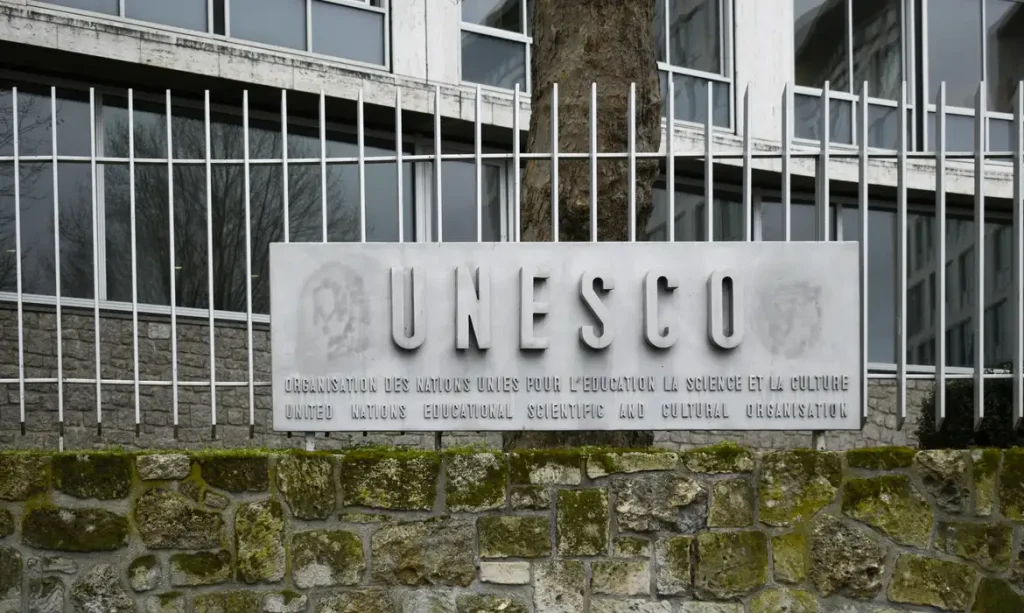 France, Paris, 2022-02-22, the unesco building, illustration Photograph by Magali Cohen / Hans Lucas.
France, Paris, 2022-02-22, le batiment de l unesco, Photographie par Magali Cohen / Hans Lucas