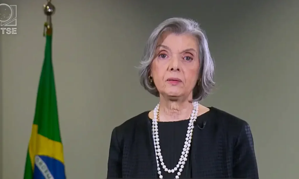 Brasília (DF) 05/10/2024 Declaração da presidente do Tribunal Superior Eleitoral (TSE), Cármen Lúcia em rede Nacional.  Foto reprodução da TV