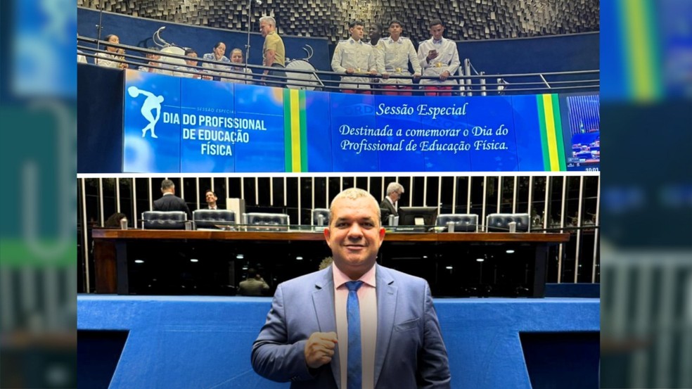 Presidente Paulo Ferreira, esteve presente representando o CREF10/PB no Congresso Nacional, na Sessão Especial em homenagem ao Dia do Profissional de Educação Física. — Foto: CREF10/PB