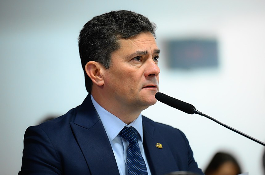 Senador Sergio Moro (União-PR) em pronunciamento à bancada.
