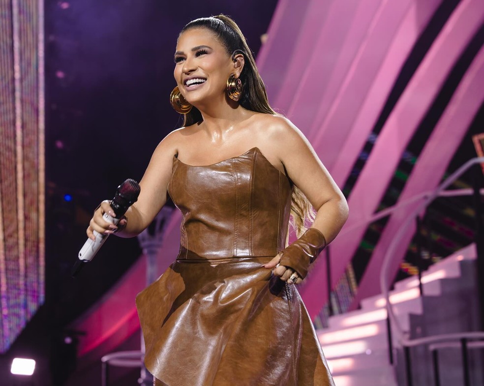 Simone Mendes na gravação do álbum audiovisual 'Cantando sua história 2' na Arena Amazônia, em Manaus (AM) — Foto: Divulgação