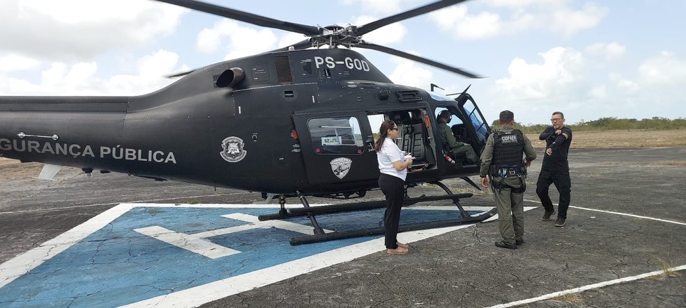 Novo órgão foi transportado de João Pessoa a Natal por helicóptero — Foto: Sesed/RN/Divulgação