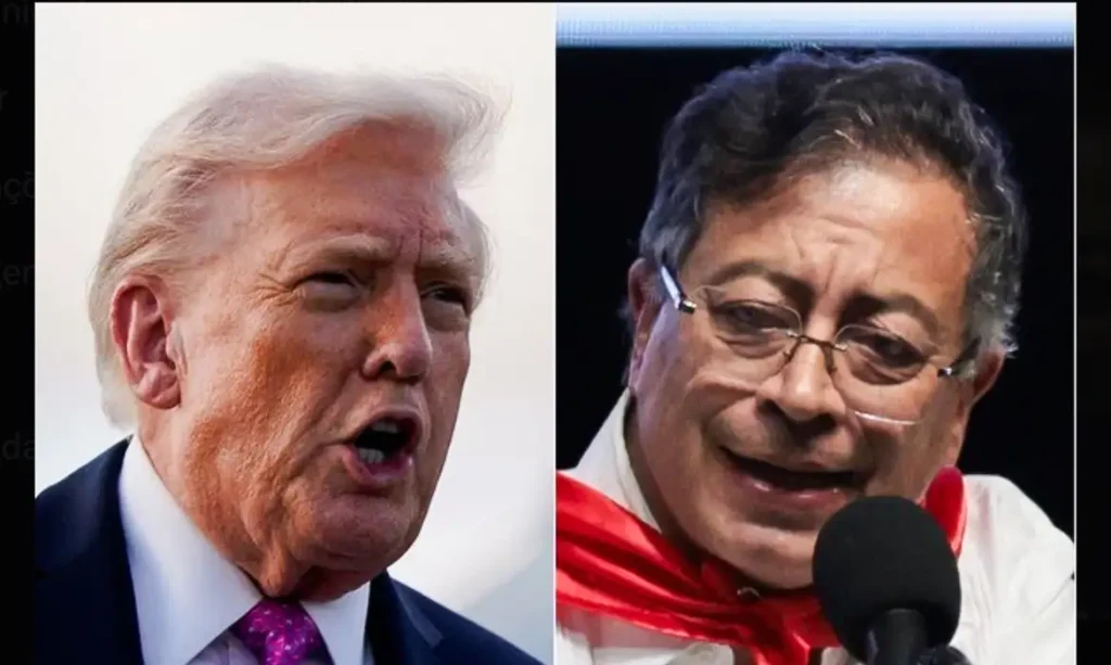 Brasília - 19/10/2025 - Presidente do EUA, Donald Trump e presidente, Gustavo Petro, da Colômbia. Foto reprodução