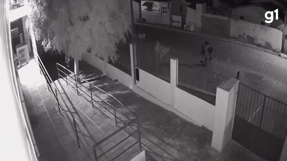 Mulher foi flagrada roubando UBS e depois sair andando na rua com aparelhos no meio da rua — Foto: Polícia Civil