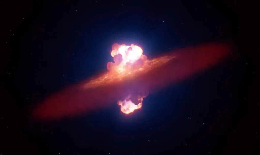 Chile - 13/11/2025 - ilustração de uma supernova. Crédito: Calcada/Divulgação via REUTERS/ Proibida reprodução.