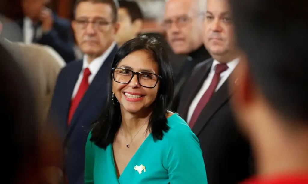 Vice President Delcy Rodriguez attends her swearing in ceremony as Venezuela’s interim president at the National Assembly, after the U.S. launched a strike on the country and captured President Nicolas Maduro and his wife Cilia Flores, in Caracas, Venezuela, January 5, 2026. REUTERS/Leonardo Fernandez Viloria
