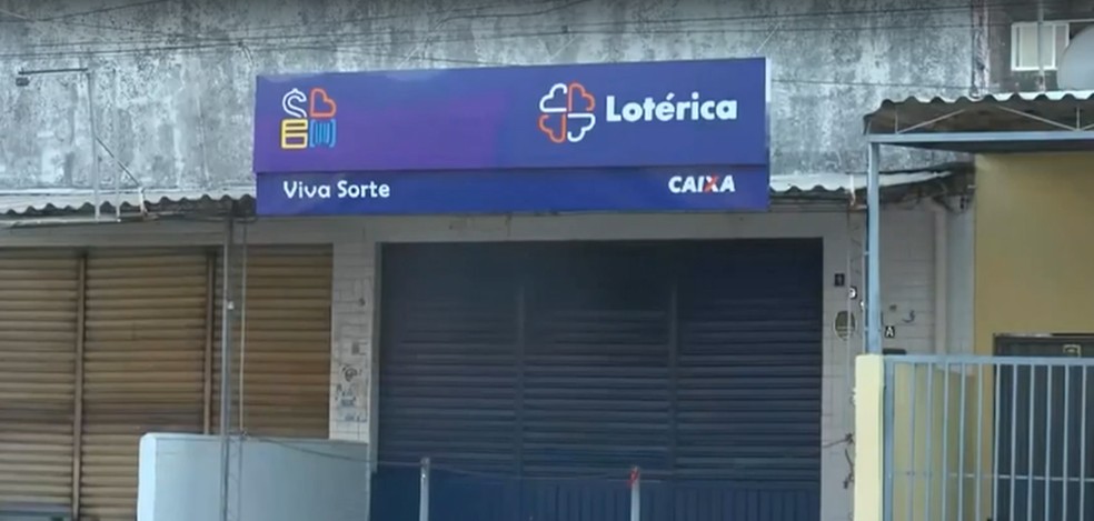 Lotérica onde o bilhete foi comprado tem porte pequeno e é localizada em Mangabeira, João Pessoa — Foto: TV Cabo Branco