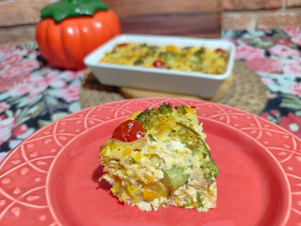 Torta de jerimum com brócolis — Foto: Inter TV Costa Branca