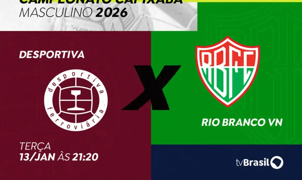 Brasília (DF), 13/01/2026 – TV Brasil exibe, nesta terça, o confronto entre Desportiva Ferroviária e Rio Branco VN pelo Campeonato Capixaba 2026.
Arte Marketing/EBC