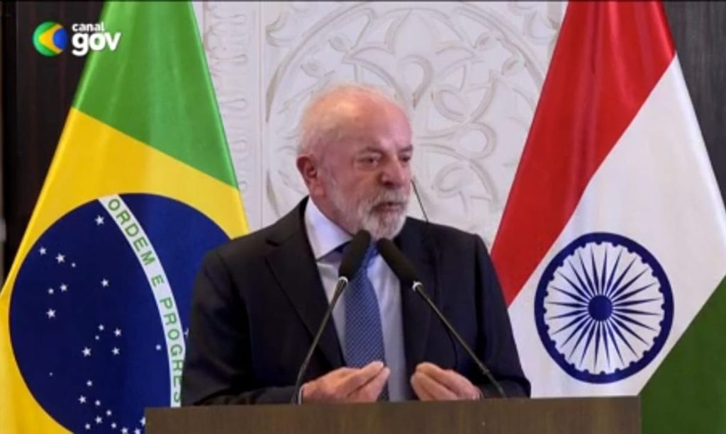 Presidente Lula em coletiva de imprensa na Índia