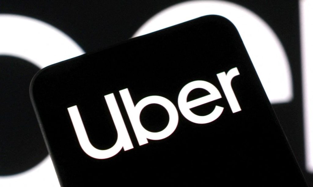 FILE PHOTO: Uber logo is seen in this illustration taken August 5, 2025. REUTERS/Dado Ruvic/Illustration/File Photo