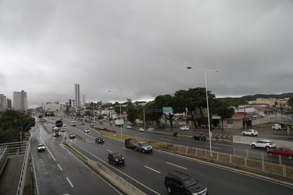 Dia de chuva em Natal (RN) — Foto: Carmem Felix/governo do RN