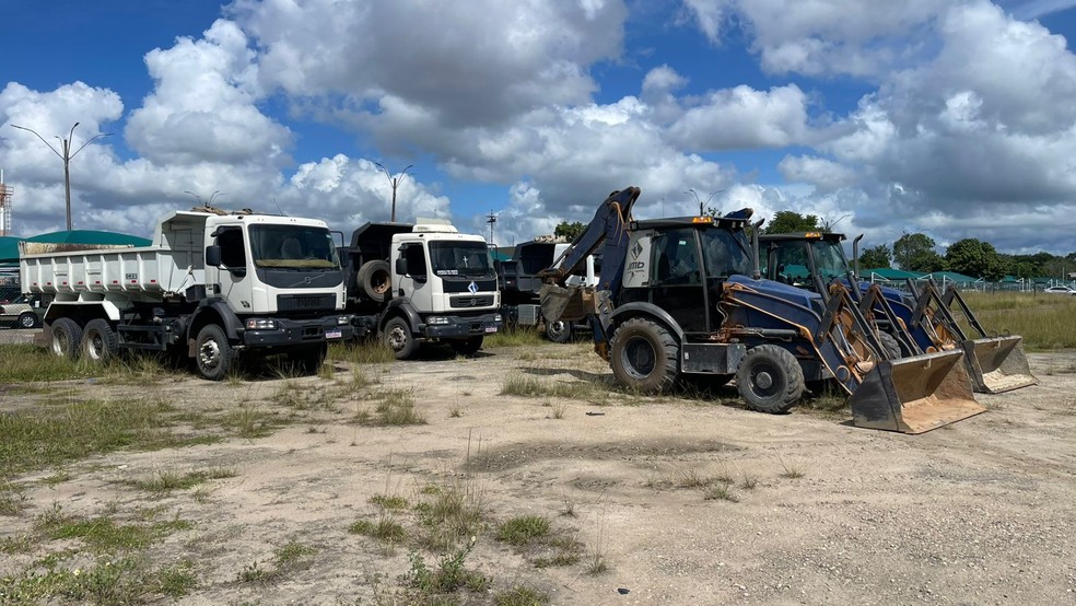 Operação com cerca de 100 policiais cumpre reintegração de posse em área do sítio aeroportuário na Paraíba — Foto: Reprodução / Polícia Federal