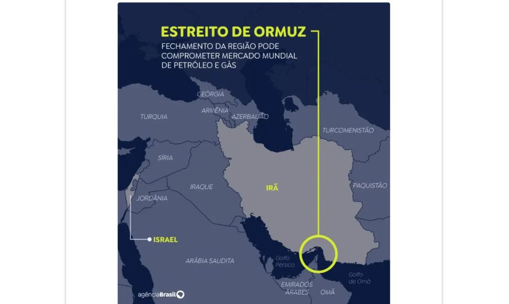 Mapa Estreito de Ormuz. Foto: Arte/EBC