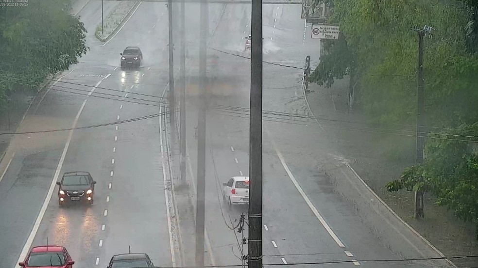Chuva em João Pessoa — Foto: Reprodução/Semob-JP