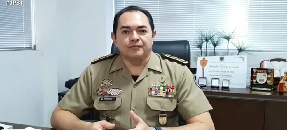 Coronel José Ronildo Souza da Silva, novo Comandante Geral da Polícia Militar da Paraíba — Foto: Reprodução/TV Cabo Branco