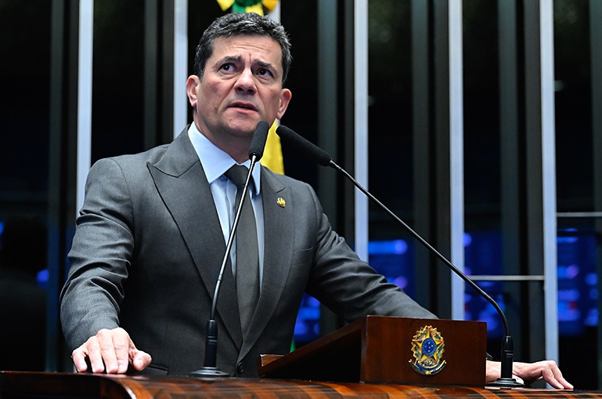 Em discurso, à tribuna, senador Sergio Moro (PL-PR).