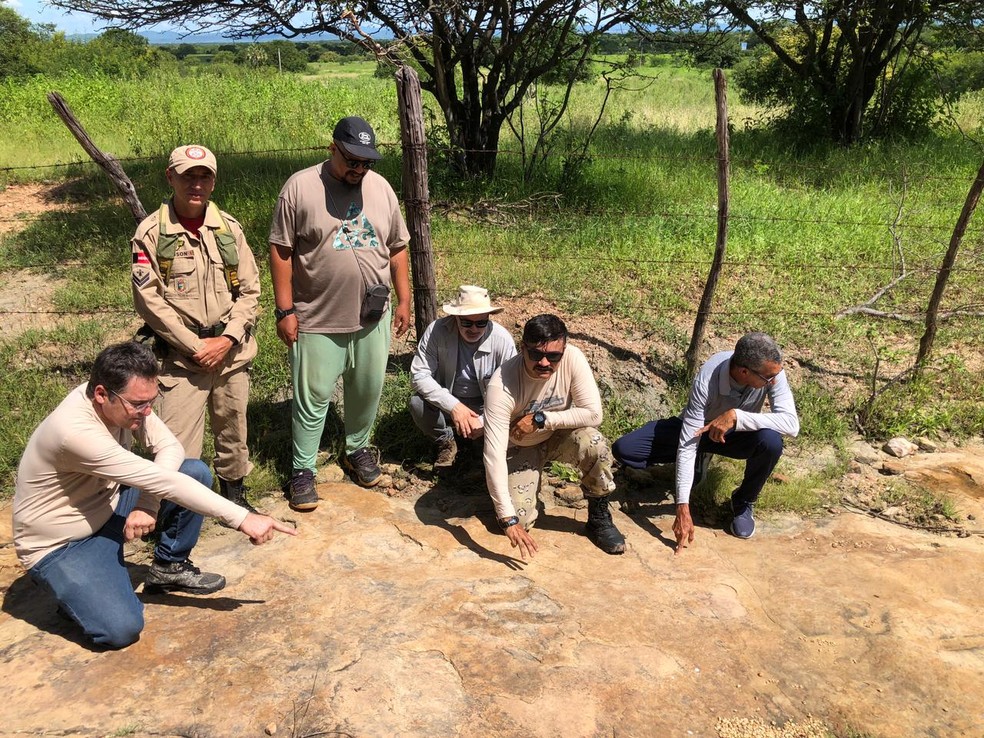 Maior pegada de dinossauro no Brasil é descoberta em Sousa, no Sertão da Paraíba, afirmam pesquisadores — Foto: Divulgação