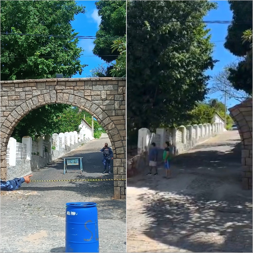 Arco do Santuário de Nossa Senhora dos Impossíveis é demolido após ser atingido por veículo — Foto: Reprodução