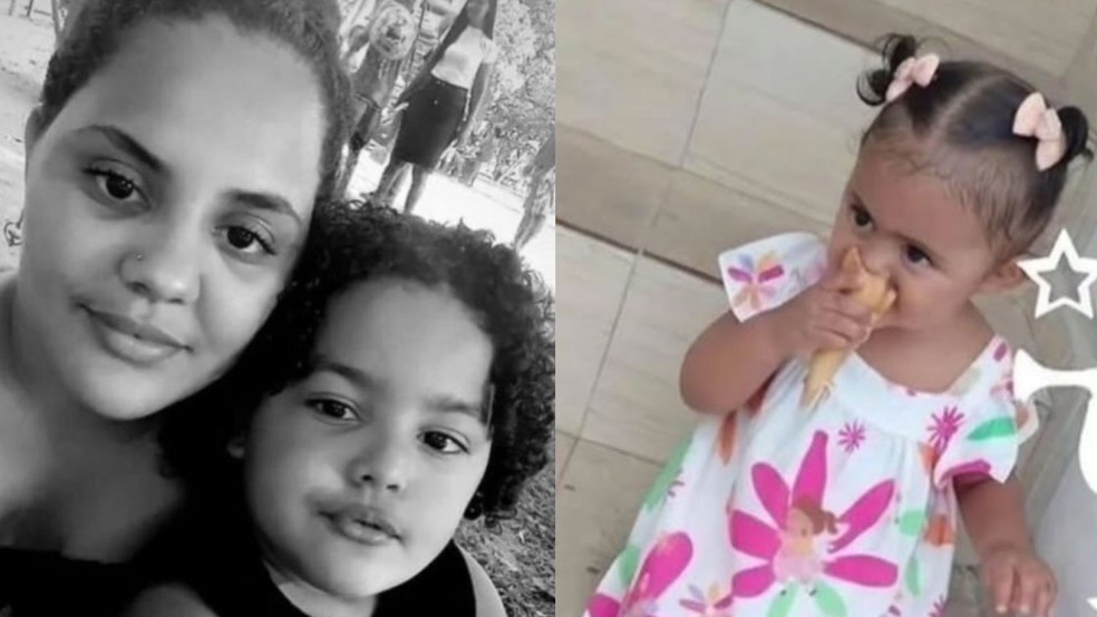 Jaqueline Soares e seus filhos, Riquelmy e Maria Helena, morreram em deslizamento de barreira no Recife — Foto: Reprodução/Whatsapp