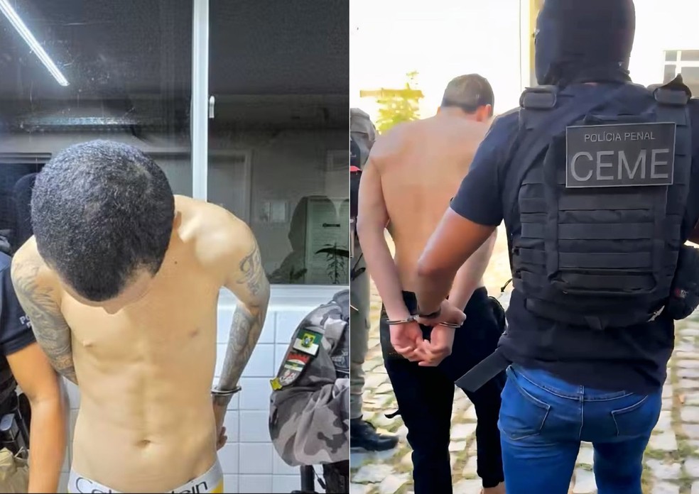 Pedro Gabriel da Silva e Jefferson Cleyton Lima da Silva fugiram de Alcaçuz no dia 2 de maio e foram recpaturados nos dias 20 e 21 respctivamente — Foto: Seap/Divulgação