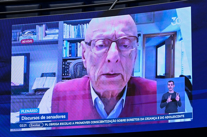Em pronunciamento, via videoconferência, senador Esperidião Amin (PP-SC).