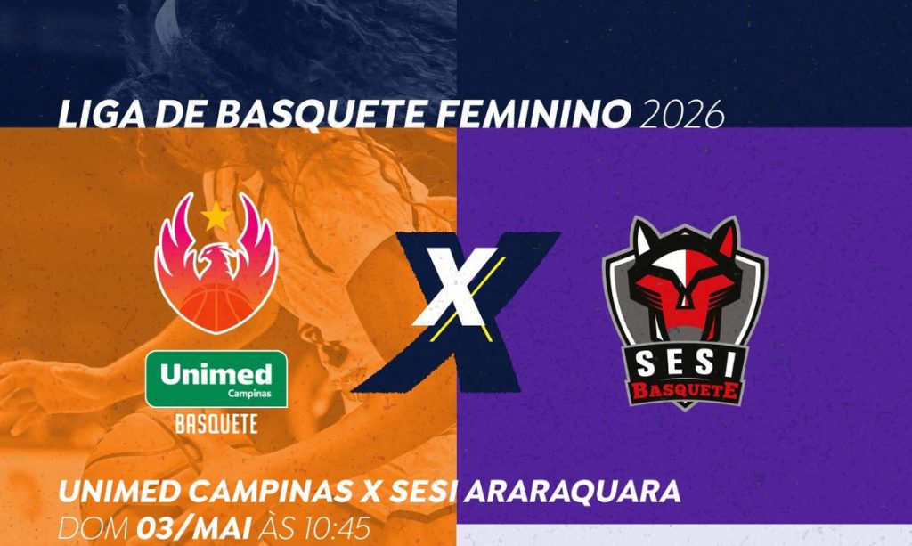 Brasília (DF), 01/05/2026 - TV Brasil exibe partida entre Unimed Campinas e Sesi Araraquara neste domingo pela LBF.
 Arte Marketing/EBC