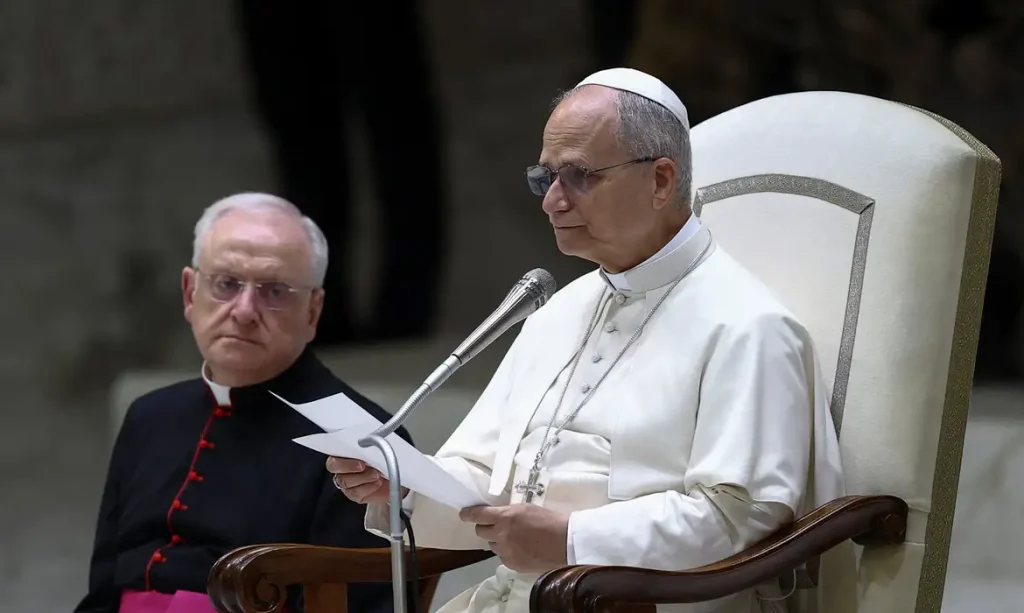 Papa Leão no Vaticano
 27/8/2025   Reuters/Guglielmo Mangiapane/Proibida reprodução